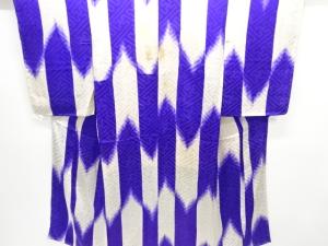 アンティーク　紋錦紗　矢羽根絣模様着物